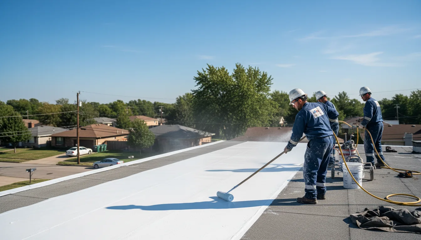 Commercial roof coating in Bergen, NY near me